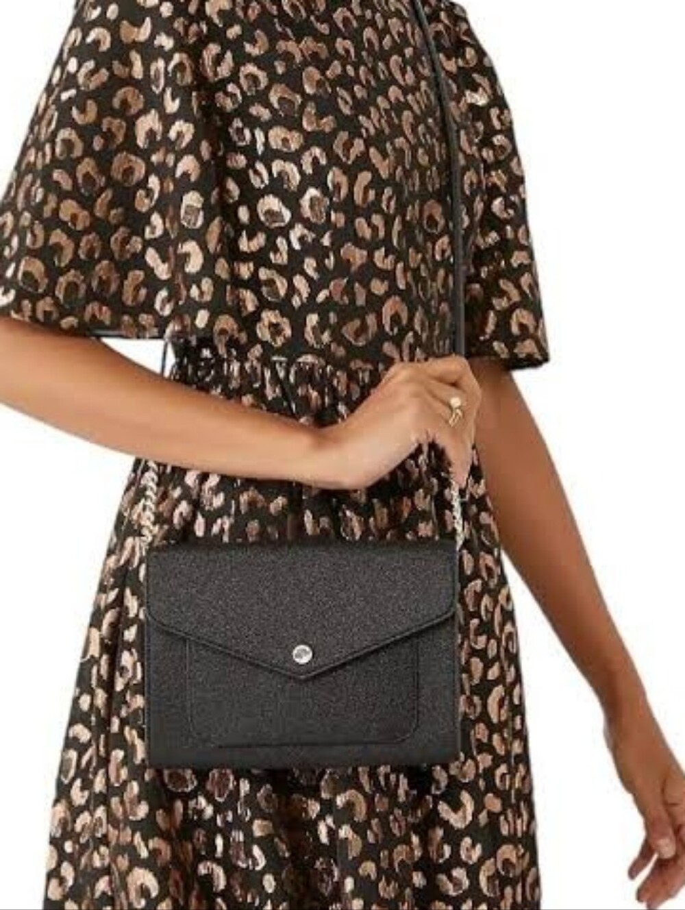 Kate Spade♠️NY Black	 Flap Tinsel Shimmer Crossbody Bag NWT